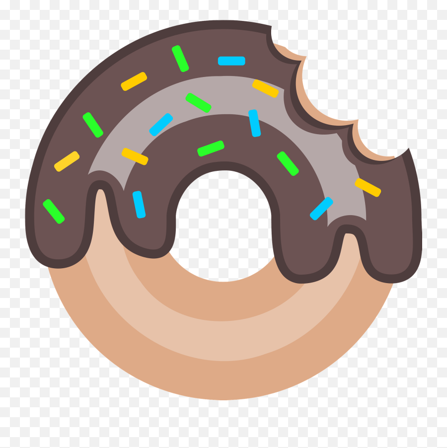 Donut With Sprinkles - Bite Taken Clipart Free Download Area Png,Sprinkles Png