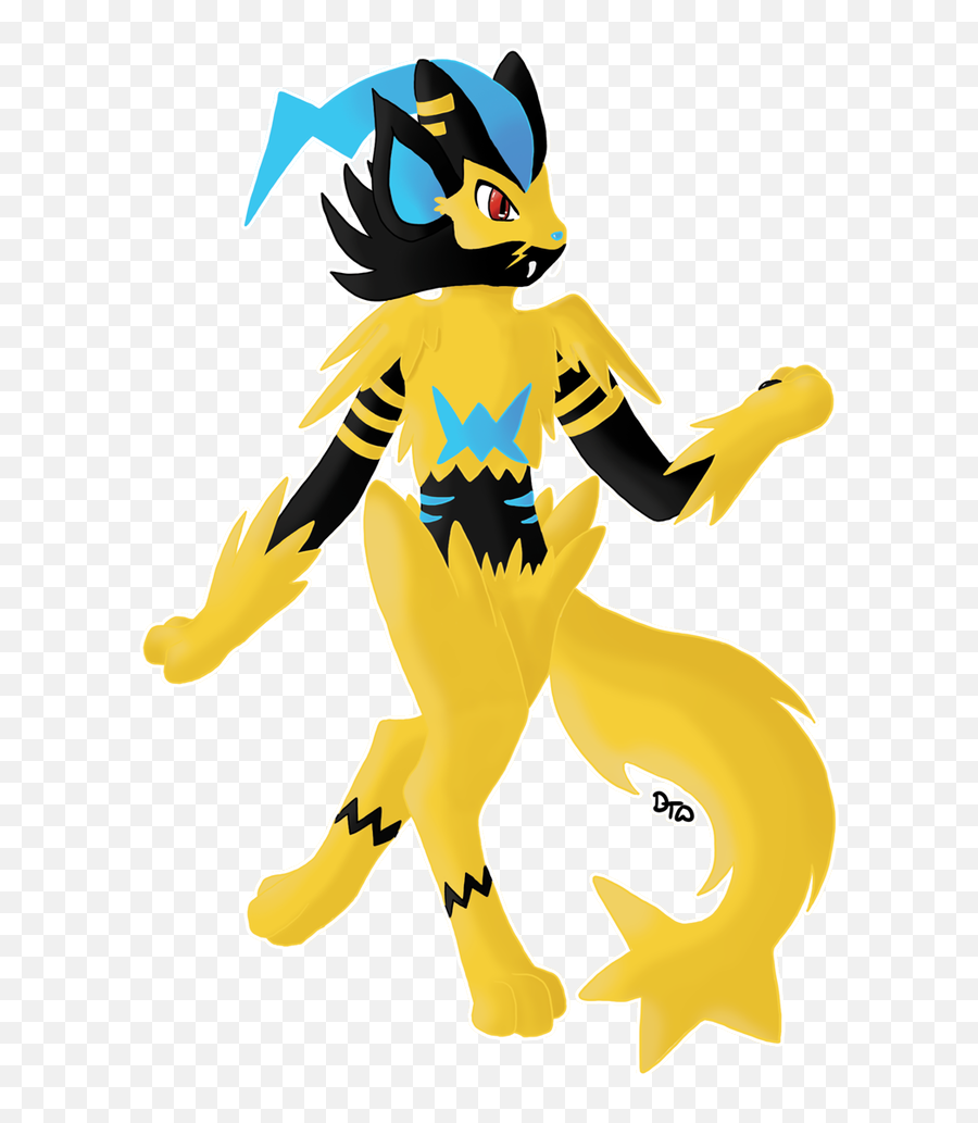 Download Hd Zeraora X Luxray - Cartoon Transparent Png Image Fictional Character,Luxray Png