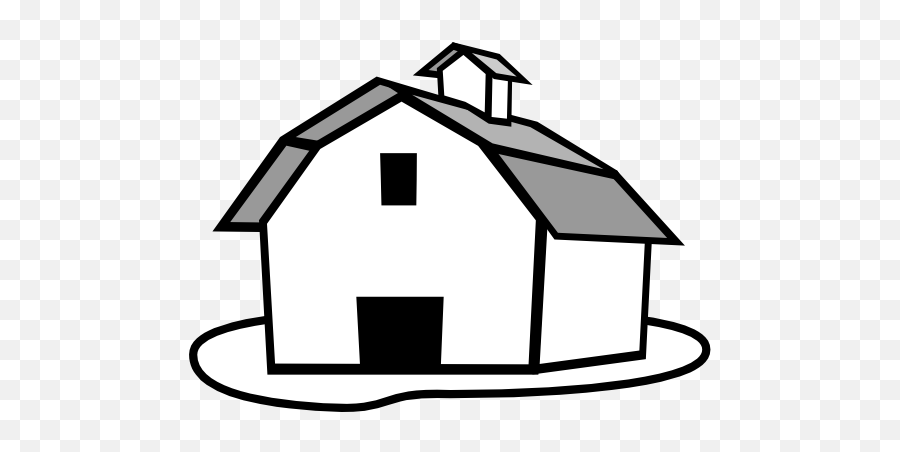 White Farmhouse - Cartoon Barn Black And White Free Png,Farmhouse Png