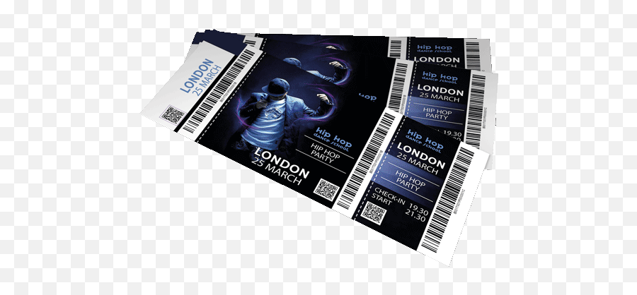 Tickets With Barcode And Qr Code - Horizontal Png,Ticket Barcode Png