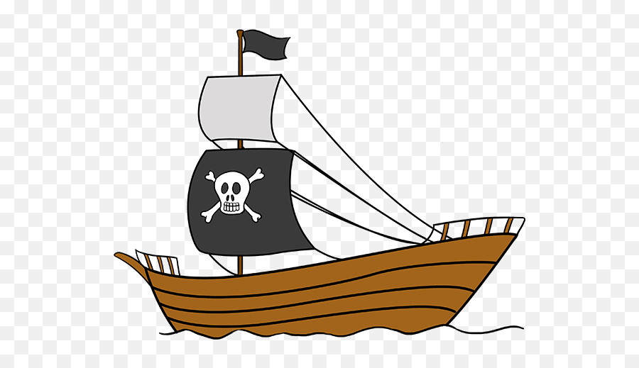 Easy Draw Pirate Ship Png Image With No - Easy Pirate Ship Drawing,Pirate Ship Png