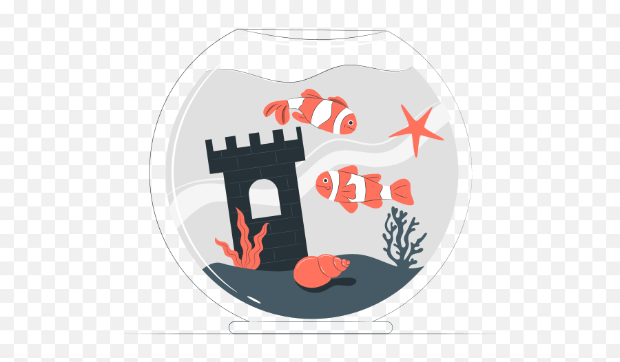 Fish Bowl Customizable Cartoon Illustrations Bro Style - Illustration Png,Fish Bowl Icon