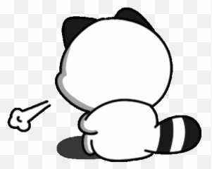 Raccoon Animal Sticker - White Discover Dot png