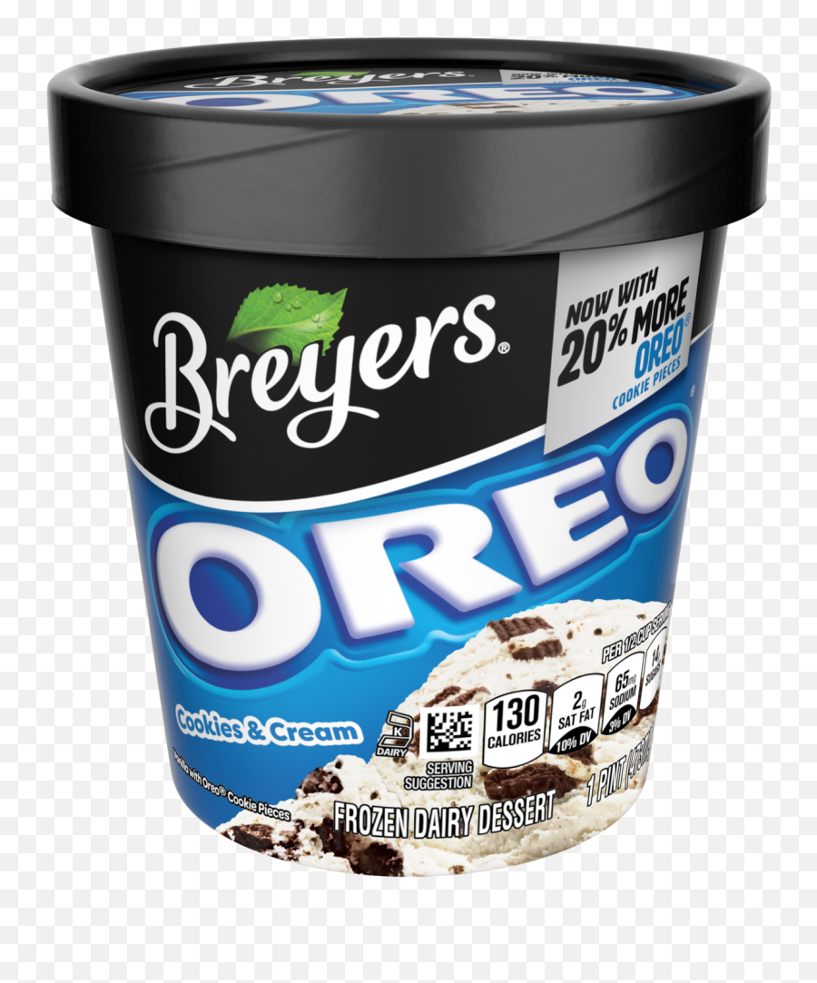 Download Hd Oreo Cookies And Cream Breyers Candies - Ice Cream Oreo Cookies Png,Candies Png