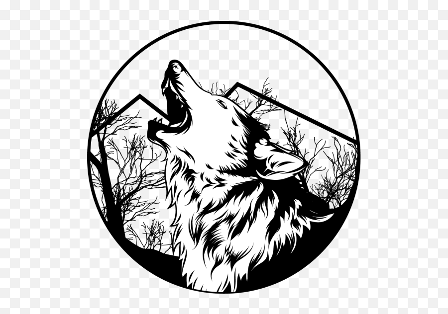 Download Lone Wolf Vector Illustration - Black And White Vector Wolf Png,Angry Png