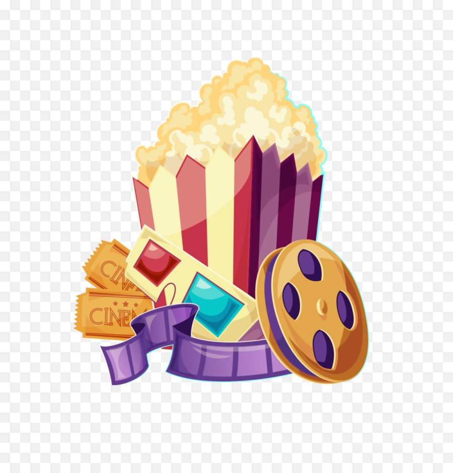 Movie Ticket With Popcorn Clipart Png - Film,Movie Ticket Png