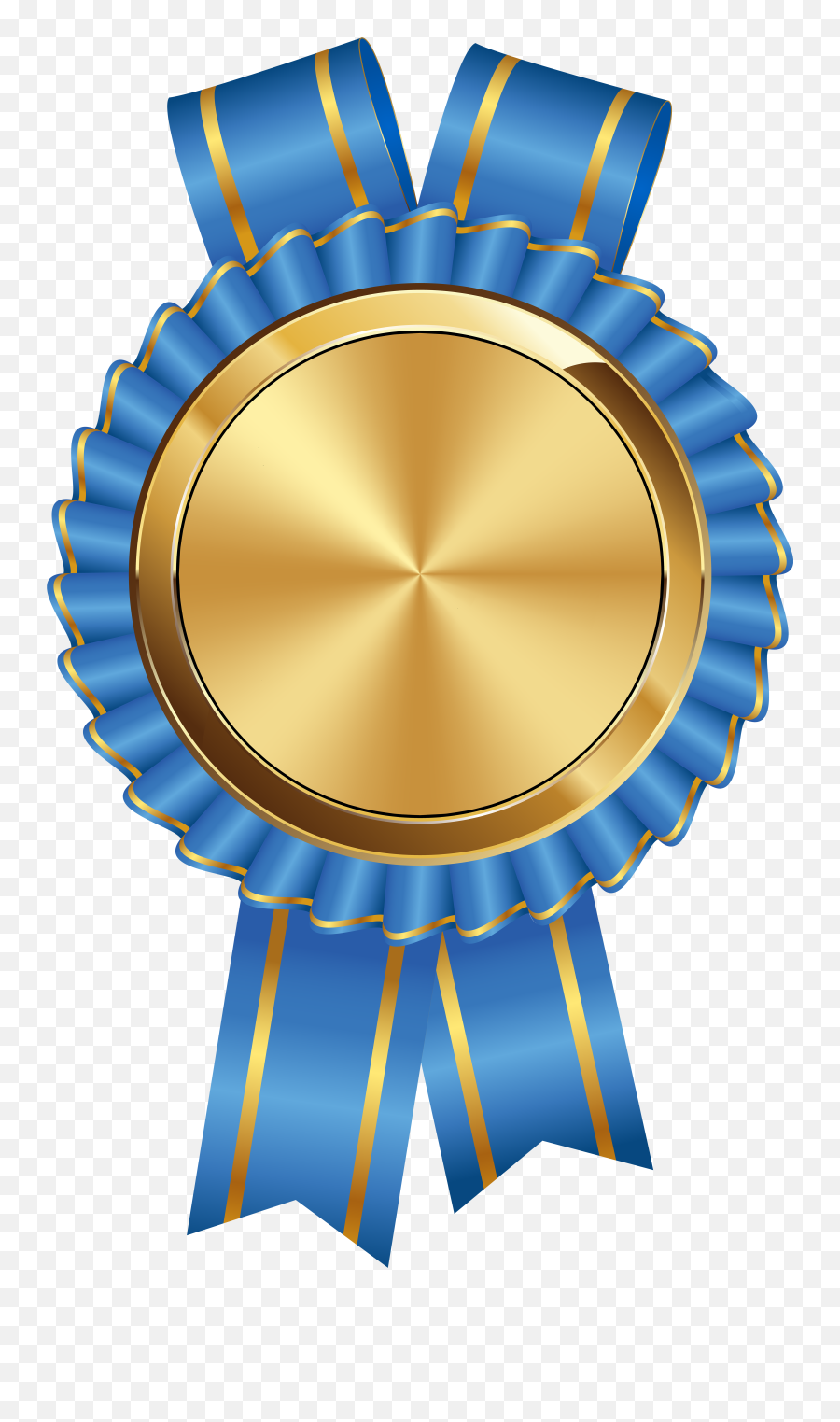 Seal Badge Gold Blue Png Clip Art Image - Gold Blue Ribbon Png,Certificate Background Png