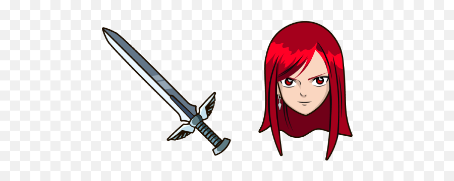 Fairy Tail Erza Scarlet Cursor U2013 Custom Browser Extension - Cartoon Png,Fairy Tail Transparent