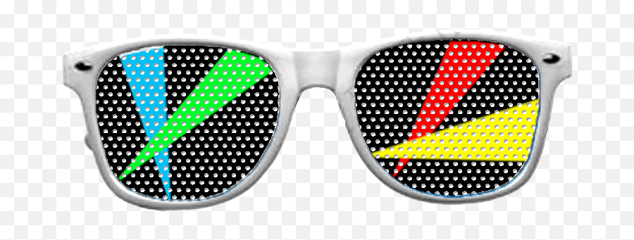 Laser Vinyl Rave Glasses With White Frames - Rave Png,Circle Glasses Png