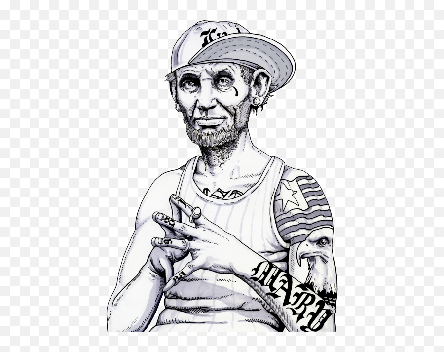 Download States Lincoln United Of T - Shirt Gangster President President Drawing Lincoln Png,Gangster Png