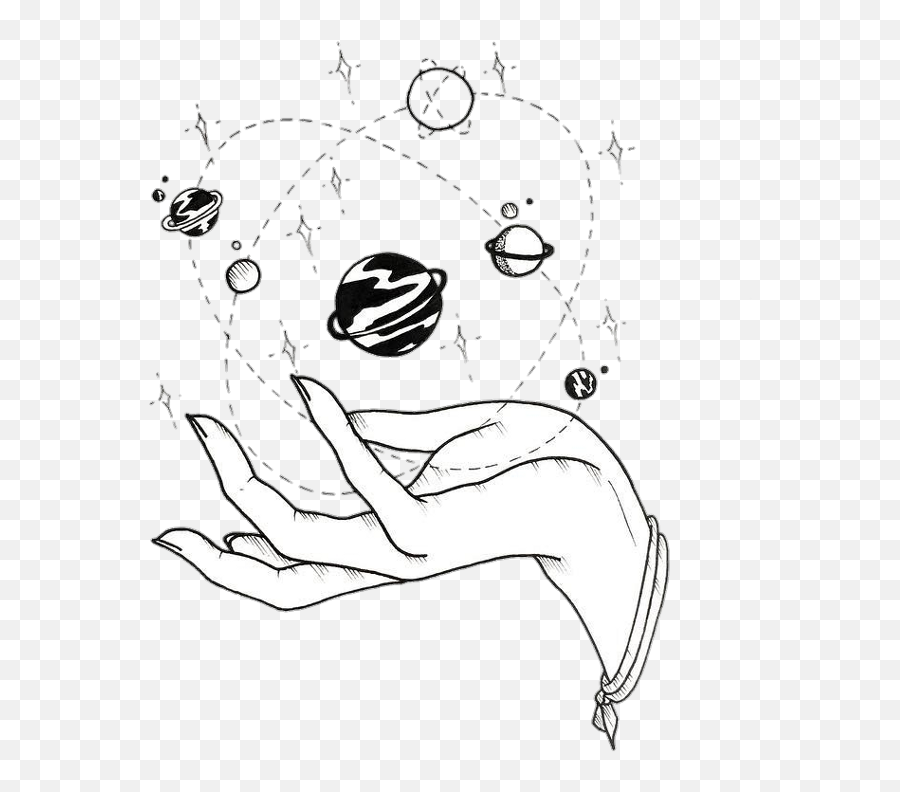 Download Tumblr Blackandwhite Arm Arms - Planet Drawing Png Planets Drawing No Background,Arms Png