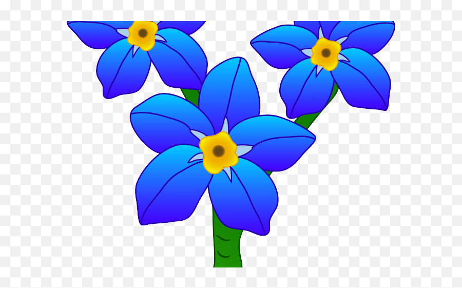 Blue Flower Clipart Single - Forget Me Not Flower Cartoon Png,Forget Me Not Png