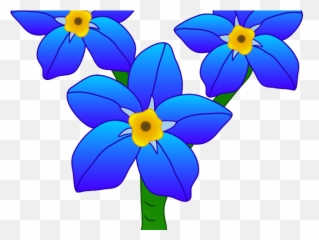 Blue Flower Clipart Single - Forget Me Not Flower Cartoon Png,Forget Me Not Png