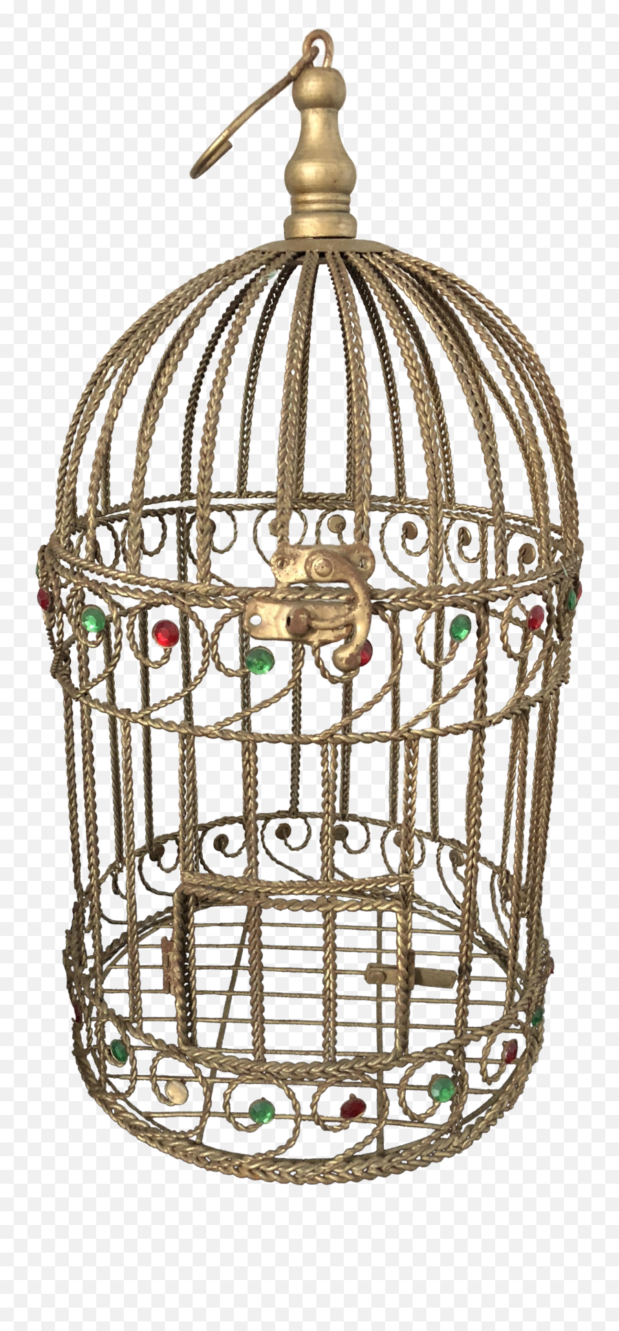 Vintage Braided Wire Jeweled Bird Cage - Cage Png,Bird Cage Png