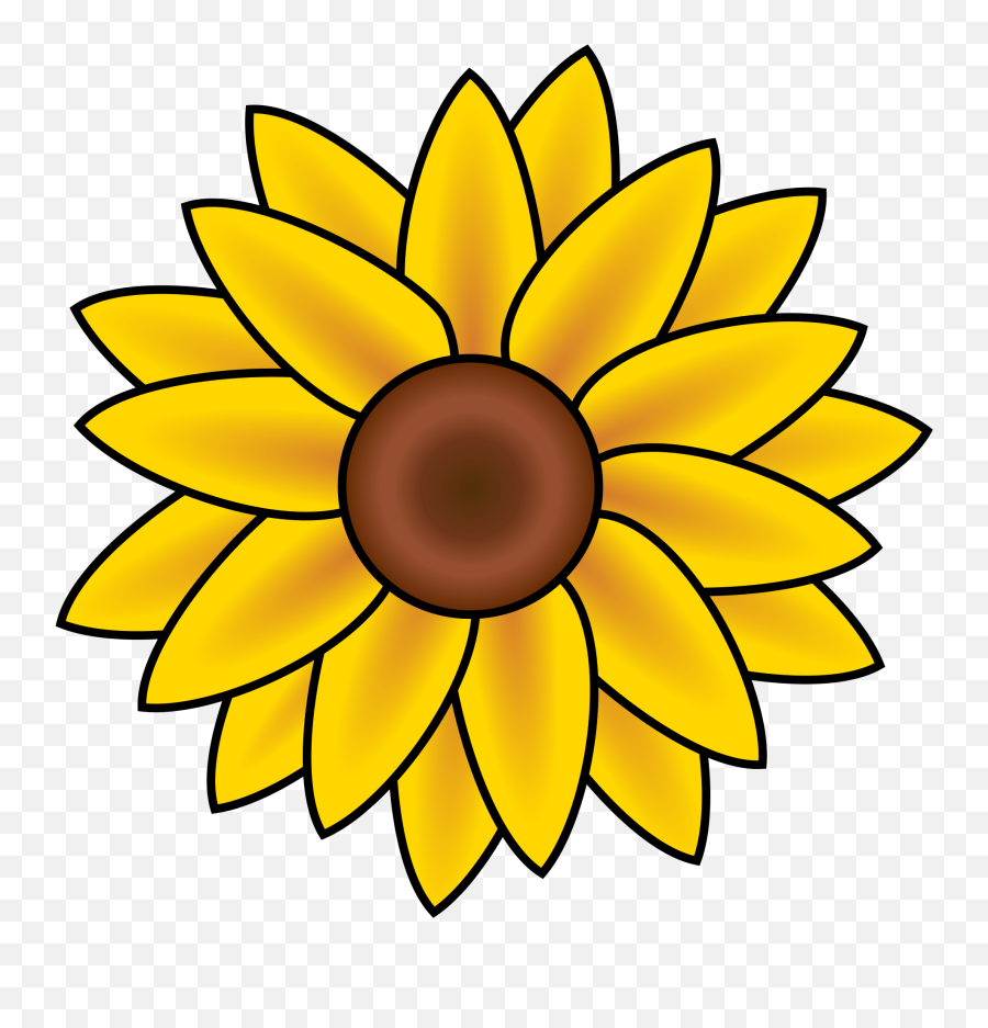 Sunflower Clipart - Sunflower To Draw Easy Png,Sunflower Transparent Background