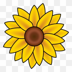 Sunflower Clipart - Sunflower To Draw Easy Png,Sunflower Transparent Background