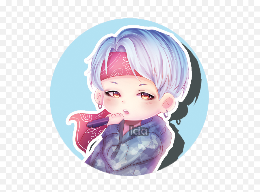 Download Bts Chibi Suga Mic Drop Png Image With No - Suga Fanart Bts,Sweat Drop Png