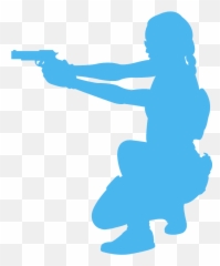 Woman With Gun Silhouette - Free Vector Silhouettes Creazilla Girl Shooting Transparent png
