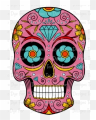 Sugar Skull - Pink Calaveras Mexicanas Clipart Full Size Skull Day Of The Dead Pink Png,Calavera Png
