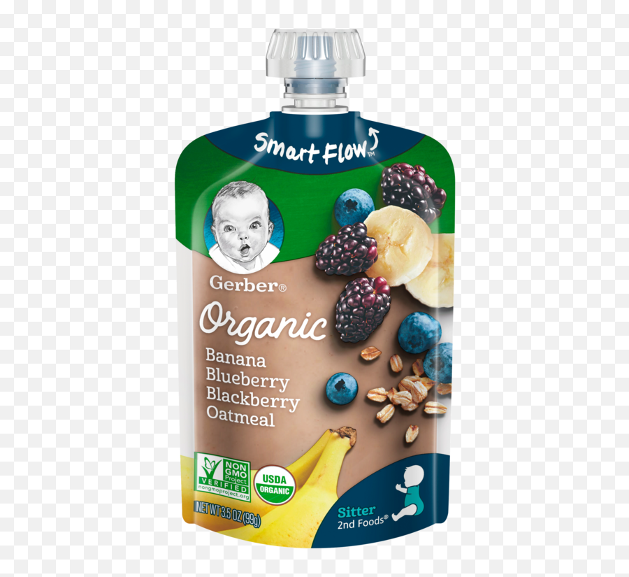 Organic 2nd Foods Pouches Gerber - Baby Food Pouches Png,Oatmeal Png