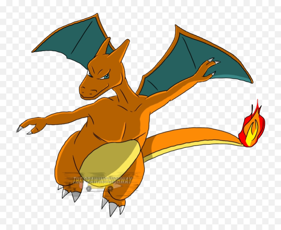 Pokemon Charizard Transparent Images - Pokemon Drawing Legendary With Colour Png,Charizard Transparent