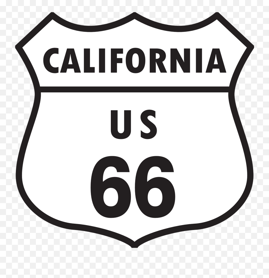 Route 66 California - Free Vector Graphic On Pixabay Free California Route 66 Png,Route 66 Logo
