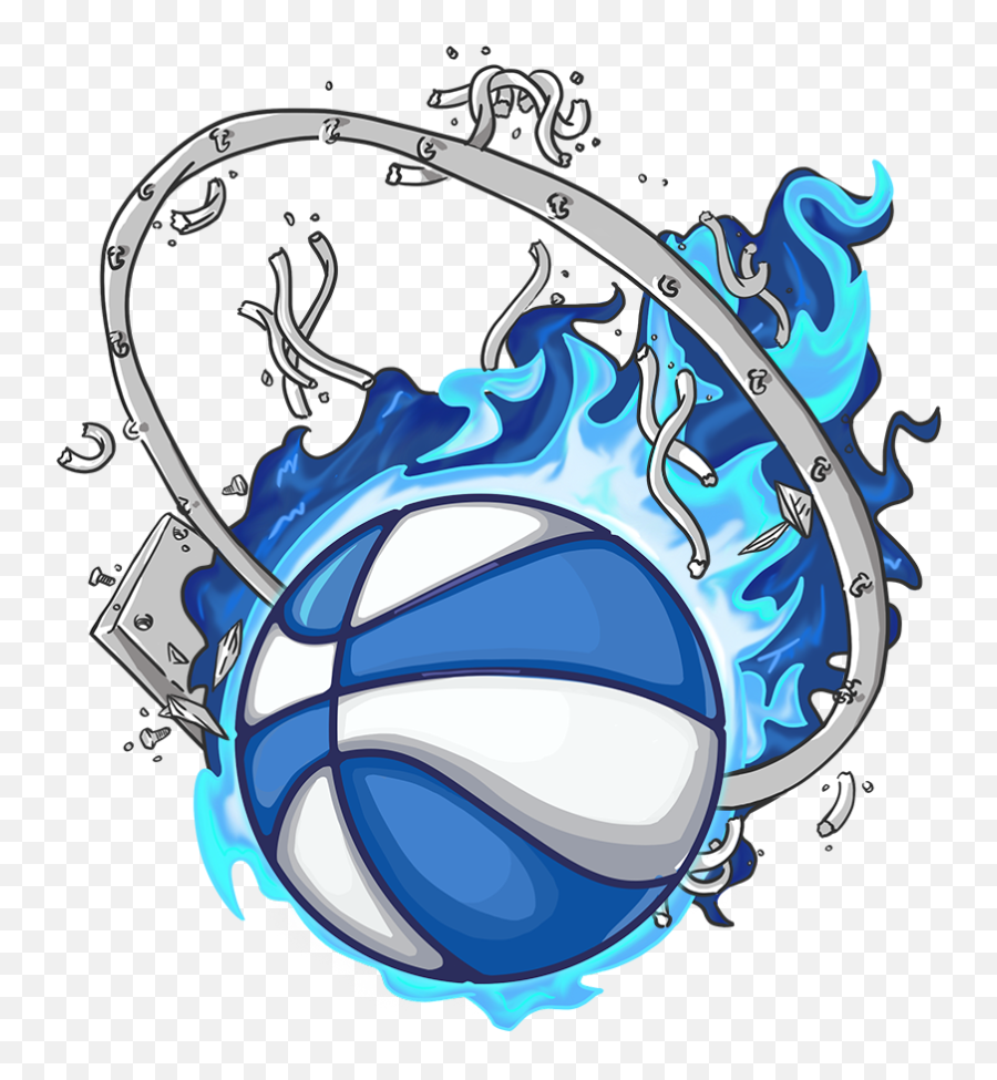 Blue Flame Basketball Graffiti Illustration - For Volleyball Png,Flaming Basketball Png