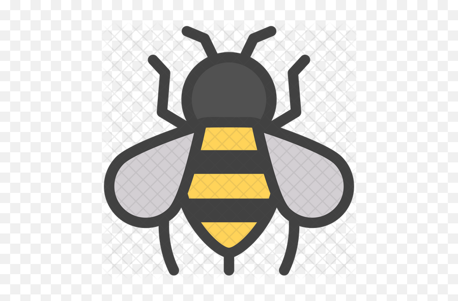 Honey Bee Emoji Icon Of Colored Outline - Bee Emoji Black And White Png,Bee Emoji Png