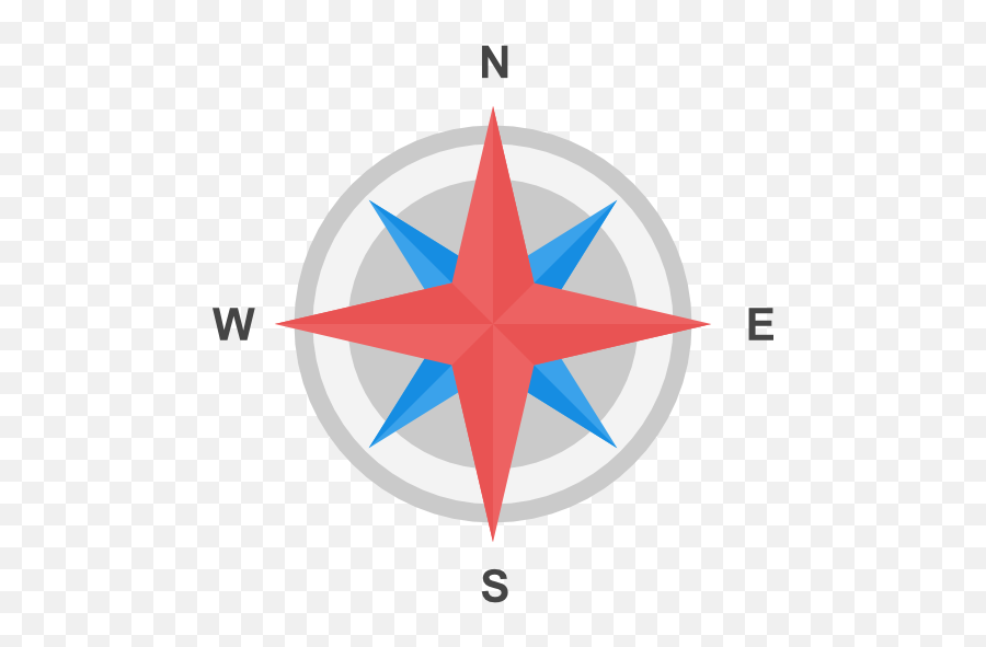 Compass - Compass Rose Colored Png,North South East West Icon