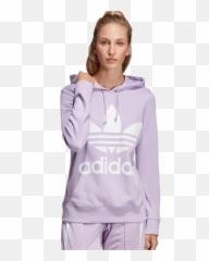 Adidas Originals Trefoil Hoodie Purple Glow - Adidas Hoodie Violet Womens Png,Addidas Png