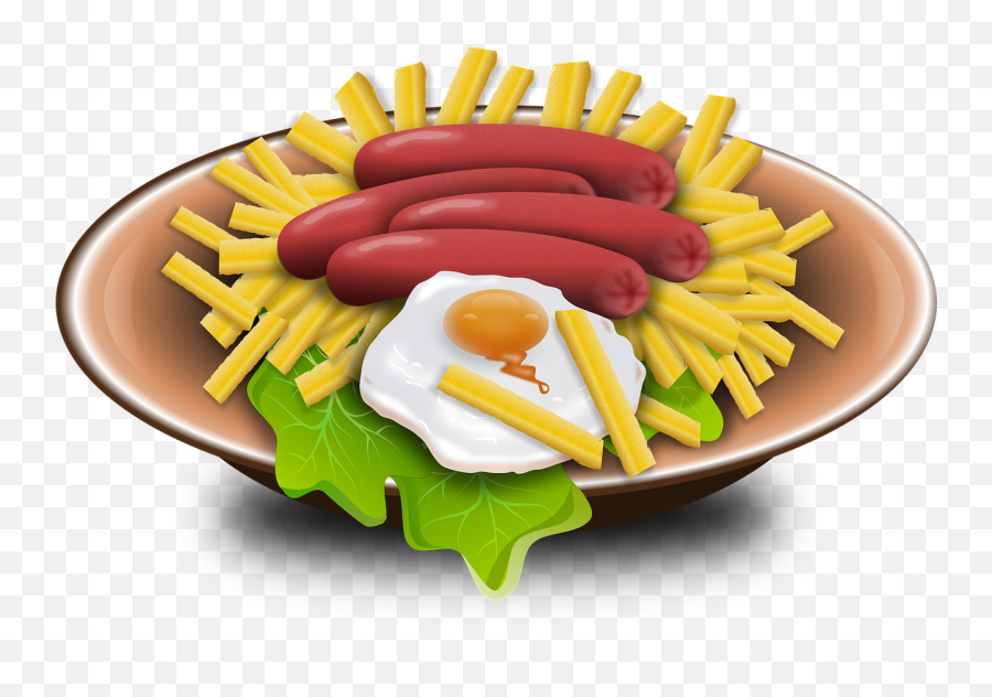 Hot Dog Egg Fried Png Image - Dibujo De Huevo Frito Con Papas Fritas,Fried Egg Png