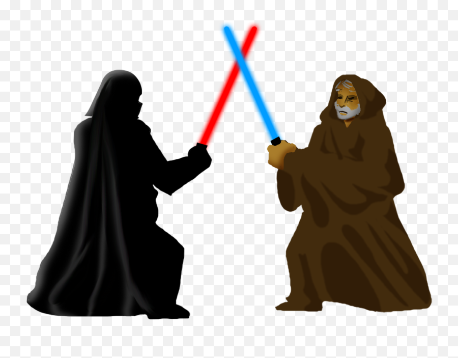 Anakin Skywalker Clipart - Darth Vader Fighting Wan Kenobi Clipart Png,Anakin Skywalker Png