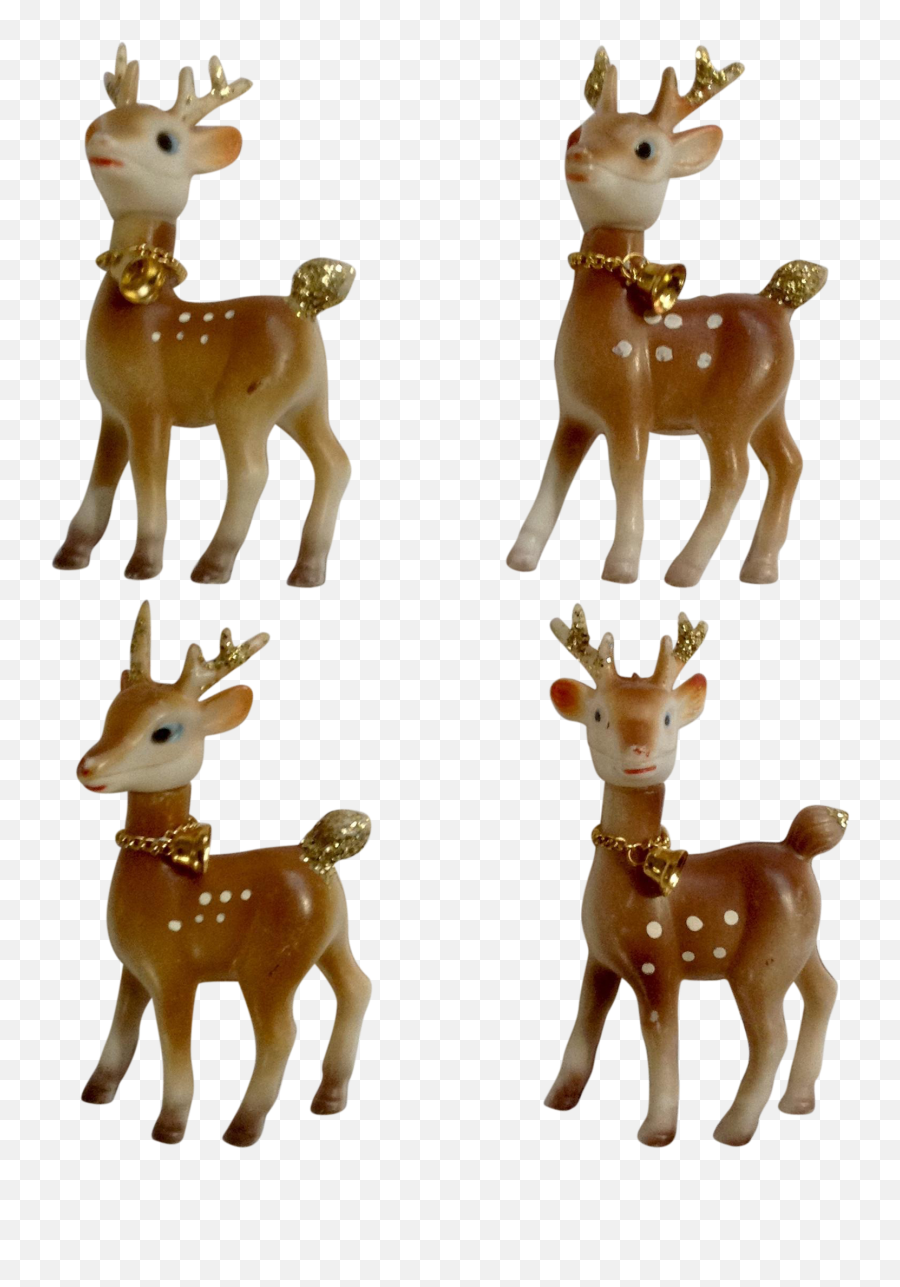 Retro Plastic Reindeer Christmas Decorations Vintage Hong - Christmas Deer Decor Transparent Background Png,Baby Deer Png