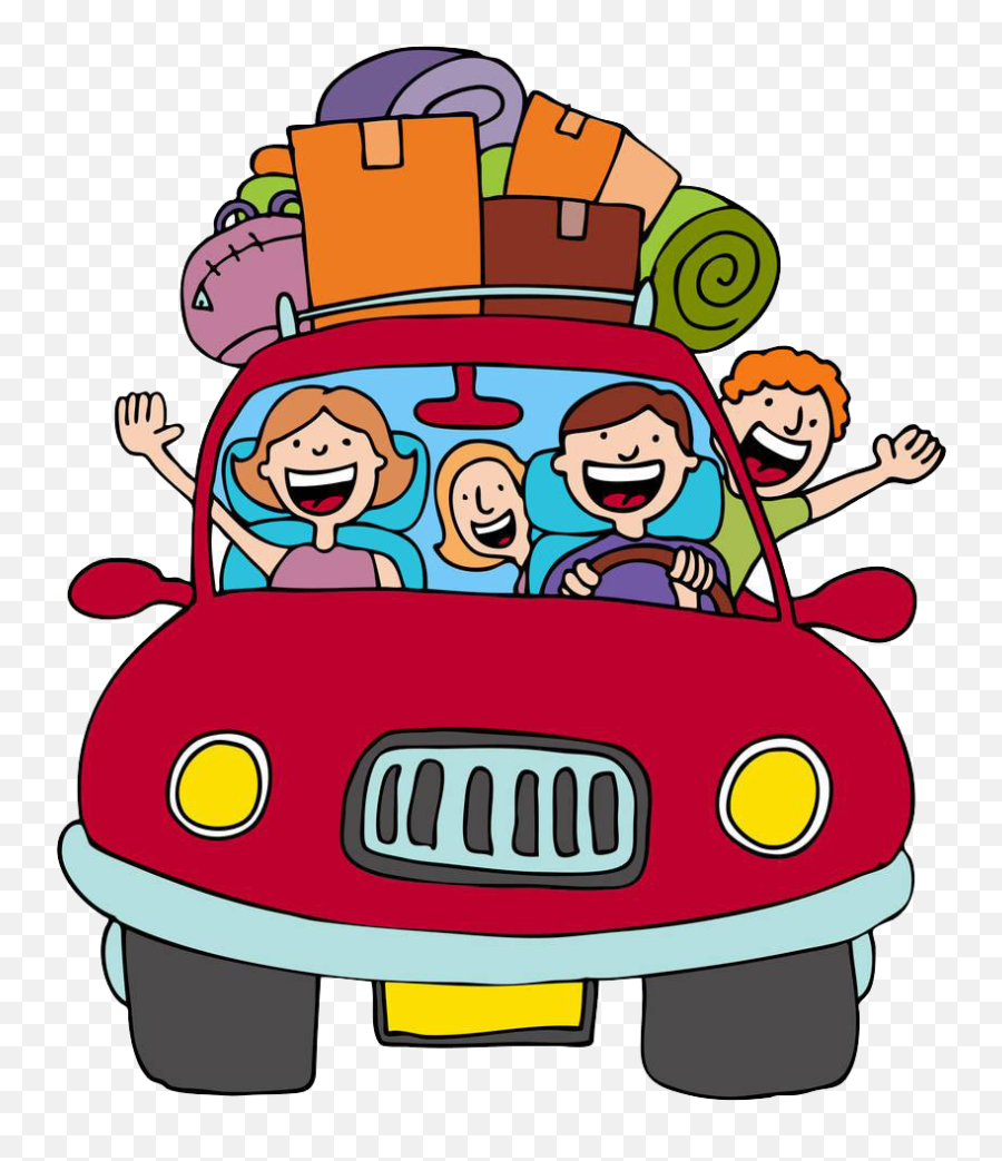 Vacation Road Trip Cartoon Clip Art - Family Road Trip Clipart Png,Vacation Png