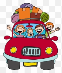 Vacation Road Trip Cartoon Clip Art - Family Road Trip Clipart Png,Vacation Png