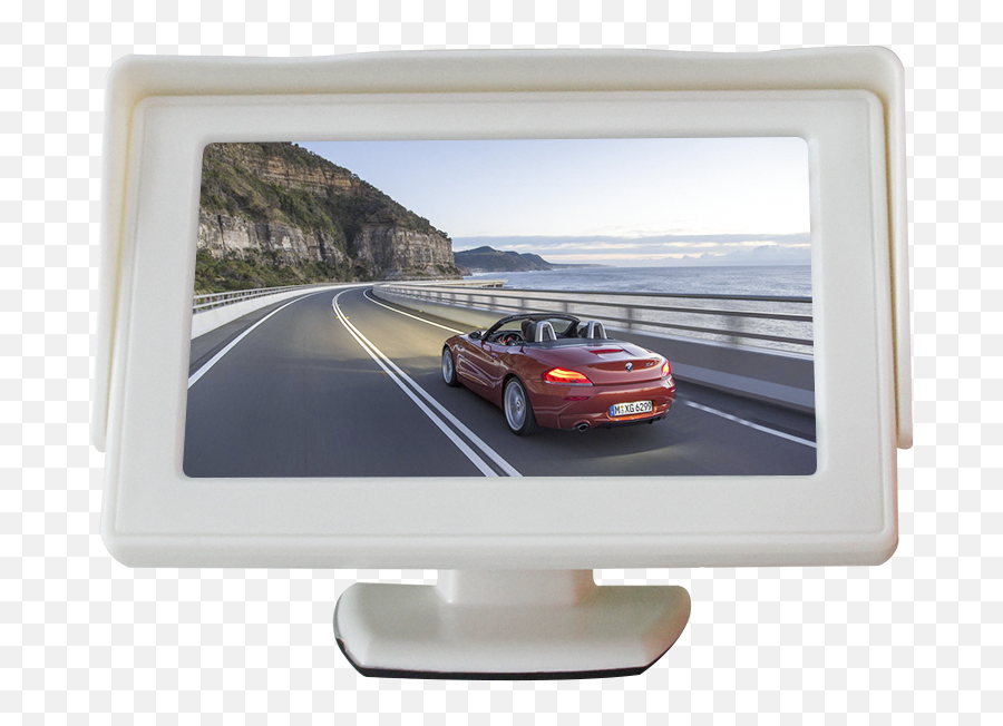 White Color Mini 43 Screen Lcd Monitor Cctv Car Rear View - Sea Cliff Bridge Png,Car Rear Png