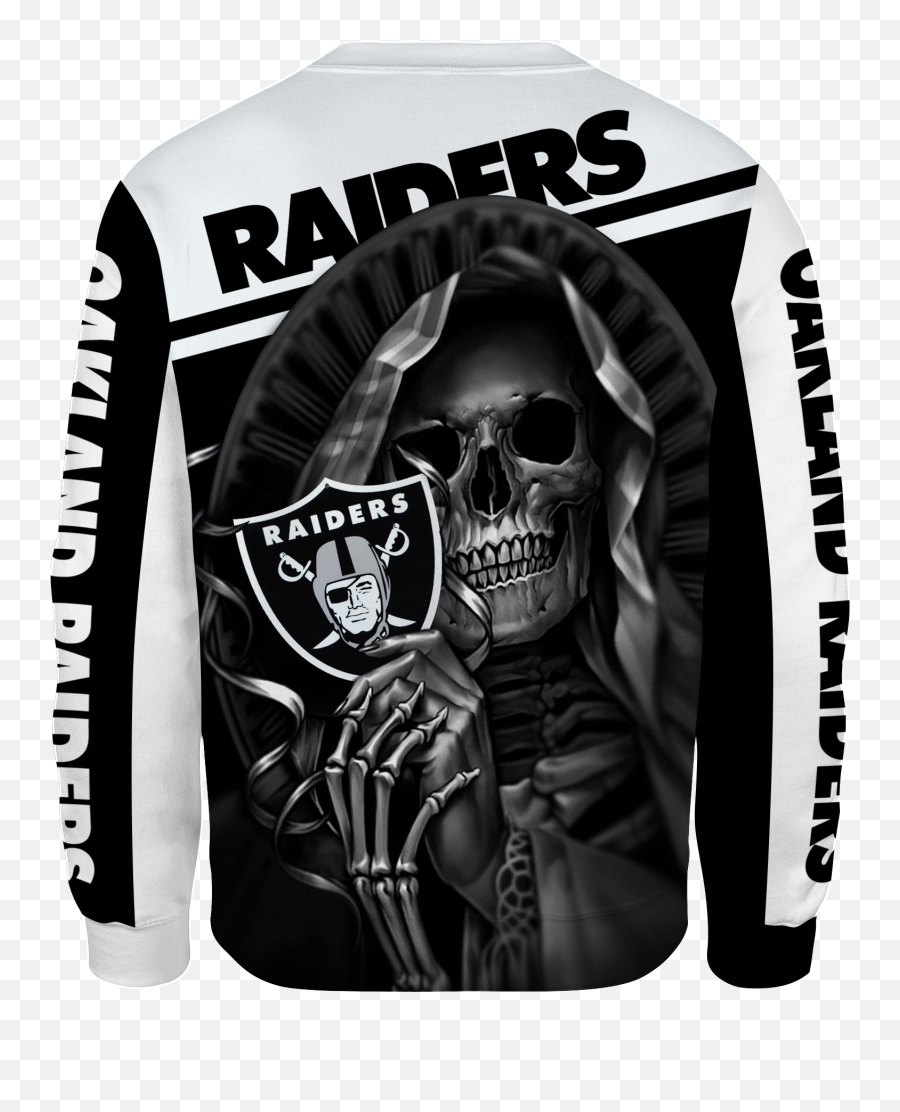 Oakland Raiders Skull New All Over Print V1212 - Trendy Long Sleeve Png,Raiders Skull Logo