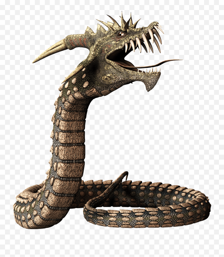 Dragon Snake Transparent Png - Snake With Dragon Head,Cartoon Snake Png