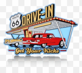 Route 66 Magnet - Drive In Automotive Decal Png,Route 66 Logo
