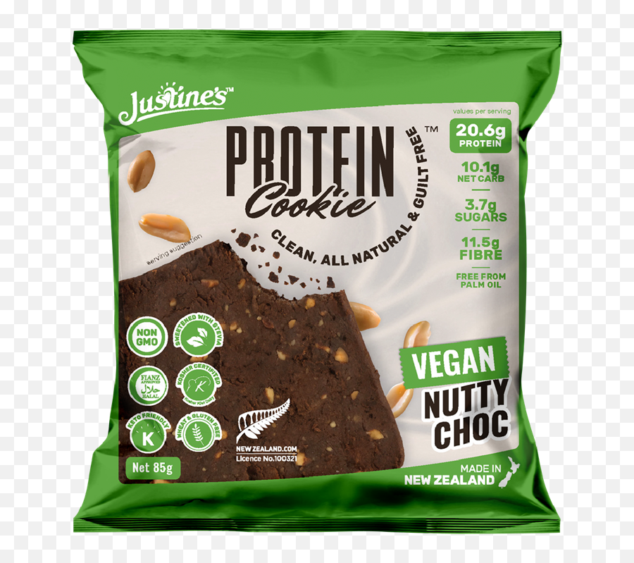 Justineu0027s Cookies - Vegan Protein Cookie Nutty Choc 85g Png,Icon Meals Protein Cookie