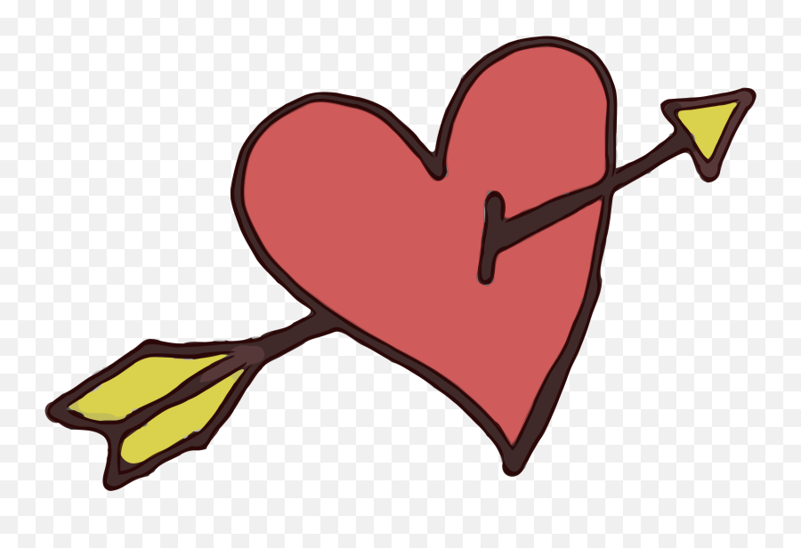 Clipart Hand Drawn Love Heart Png - Clip Art,Love Arrow Png