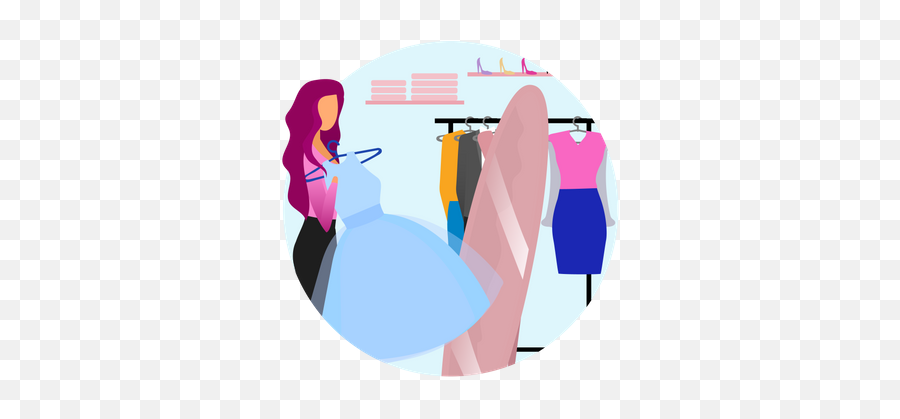 Best Premium Female Trying - Cartoon Girl Trying On Clothes Png,Clothes Vector Icon
