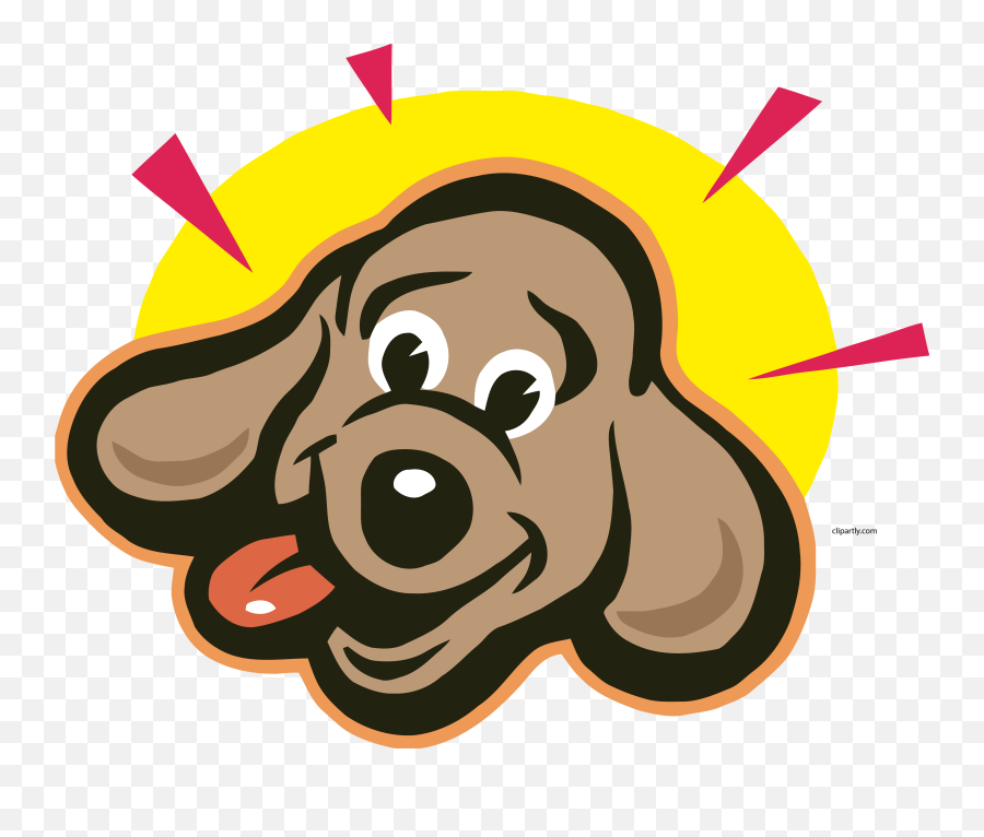 Bright Dog Face Clipart Png - Happy Dog Clipart Png,Dog Face Png