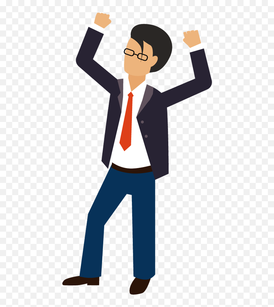 Hands Up Clipart Png - Cartoon Man With Hands Up 500x930 Man With Hands Up Transparent Background,Man In Suit Transparent Background