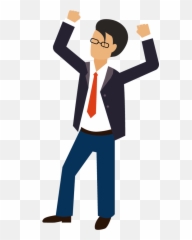 Hands Up Clipart Png - Cartoon Man With 500x930 Transparent Background