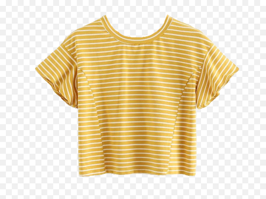 Shirt Stripes Yellow Croptop Cute Aesthetic Pngs Png - Transparent Aesthetic Shirt Png,Aesthetic Pngs