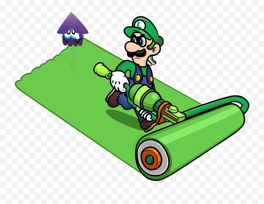 Mario Luigi Green Clip Art Product - Luigi Death Stare Luigi Splatoon Png,Waluigi Hat Png