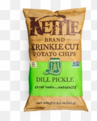 Dill Pickle - Kettle Brand Kettle Brand Dill Pickle Chips Png,Pickle Png