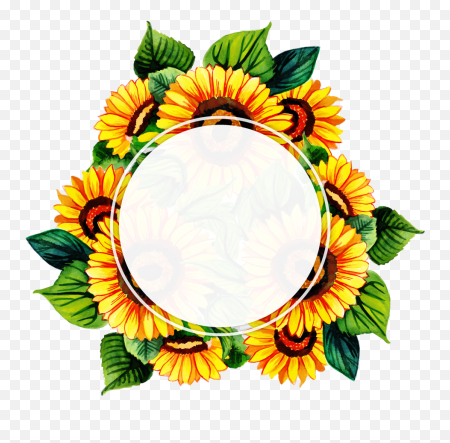 Free Png Floral Frame - Konfest Sunflower,Flower Frame Png