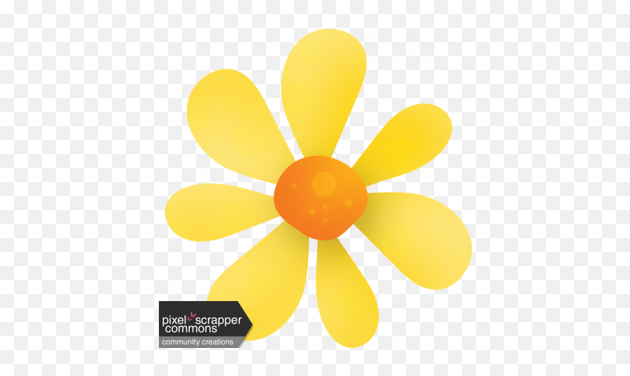 Yellow Flower 3 Graphic By Gina Jones Pixel Scrapper - Craft Png,Yellow Flower Logo